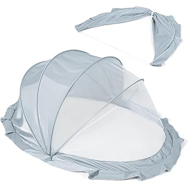 Zanzariera Pieghevole Per Lettino Bambini Con Parasole - Rete Antizanzare Portatile Per Interni Ed Esterni - Foto 8