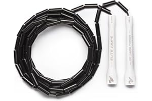 ELITESRS Elite SRS; Do Hard Things, Beaded Jump Rope - Adjustable Jump Ropes for Fitness with Unbreakable Handles and Shatterproof Beads - Perfect Addition to Your Exercise Equipment
