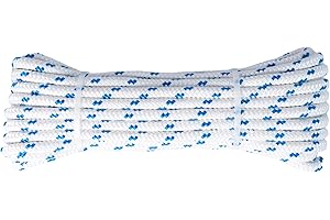 ANTICA CORDERIA MARRA DAL 1896 Corda,Treccia Multiuso - Antica Corderia Marra, matassa 8mm, 10 m, bianca con segnalino azzurro