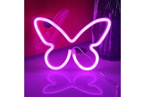 Nordstylee Luci al neon a forma di farfalla da appendere con luci al neon decorative da appendere a USB o a batteria, per la casa, la camera da letto,il bar,il ristorante, la festa di compleanno rosa