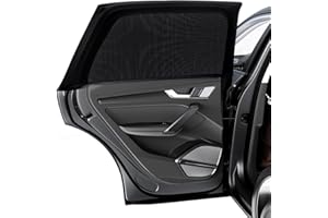 PEYOU Car Window Shades for Baby 2 Pack, Stretchable & Breathable Spandex Rear Car Sun Shade for Baby Effectively Blocks UV Rays & Sun Glare & Mosquito for Kids/Adults/Pets- 44.9"X19.7" Fits 99% Cars