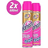Vanish Carpet Cleaner + Upholstery, Gold Power Foam Shampoo, Large Area Cleaning, 600 ml-Pack of 2
