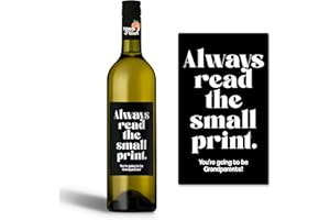 TONGUE IN PEACH Baby Announcement Wine Label - Always Read The Small Print - New Grandparents - Pregnancy Announcement - New Baby - WBL62