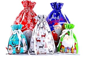 YAAVAAW 30Pz Bolsas de Regalos Cordón Navideños Grandes,Envoltura de Regalos Bolsas para Regalos Navidad Bolsas Suministros de fiesta de Navidad,Bolsas de regalo de Año Nuevo
