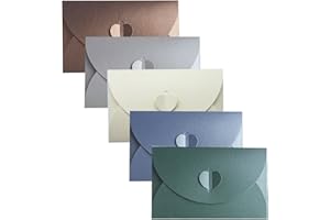 KNOWING Gancetto 20pcs Busta di carta perlescente,Busta della cartolina,Retro creativo Busta carina a forma di cuore, per la cerimonia nuziale, regali di compleanno,5 Colori,(17.5cmx11.5cm)