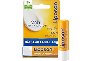 Liposan Sun Protect FPS 50 (1 x 4,8 g), cacao de labios con 24 horas de hidratación, bálsamo labial con protección solar, bálsamo hidratante para unos labios suaves