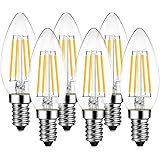 LVWIT Lampadine Filamento LED E14, Lampadina LED 5.5W Equivalenti a 60W, Lampadina 806 Lumen, Luce Bianca Calda 2700K, Forma 