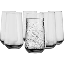 6 Verres Highball En Verre - 310 Ml - Pour Cocktails, Jus, Long Drinks - Idéal Maison, Bar, Fête - Couleur Rouge éclatant - 5