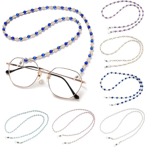 6 Catene Per Occhiali Con Anelli Silicone - Antiscivolo, Eleganti, Per Uomo E Donna - Foto 7