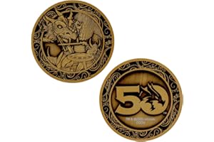 FANATTIK Moneta da collezione per il 50° anniversario di Dungeons & Dragons - Moneta da collezione in edizione limitata con copertina originale del 1983, regalo ufficiale D&D Fantasy per collezionisti e fan