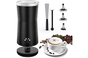 Milk Frother, Morpilot 4 in 1 Electric Milk Frothers|Hot & Cold Milk Foamer| Automatic Milk Steamer, 240ml, 400w, Smart Temperature Controls, Silent Operation, for Coffee, Cappuccino, Black