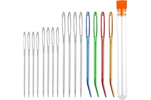 YUGUOLAN 16 Stücke Nähnadeln, Nähnadeln Mit Großem öhr, Sticknadeln Kinder, Nähnadeln Set, Nadeln Großem öhr, Große Nähen Nadel, Stopfnadeln, Für Wolle, Hand Nähen Leder Handwerk