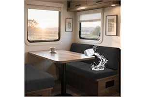 ‎NNSMUN NNSMUN Covers for Caravan Upholstery Jacquard, Non-Slip Motorhome Seat Cushion Cover with 2 Corduroy Waterproof, Sofa Seat Cushion Cover for Protective Cover Caravan Upholstery (Black, L 95-130 cm, W