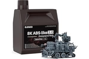 ELEGOO ABS-Like 8K Żywica do Drukarki 3D 3.0, 405nm Żywica Fotopolimerowa do Mars, Saturn MSLA DLP LCD Druk 3D o wytrzymałości i Wytrzymałości, Wysoka precyzja, Niska lepkość, 2000g Szary Kosmos