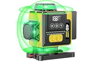 CTALYN 【Modalità a Impulsi】Livella Laser Autolivellante 16 Linee 4 X 360 °Verde livello laser 2 x Batterie, Ricaricabili, Telecomadon, Display Digitale a LED