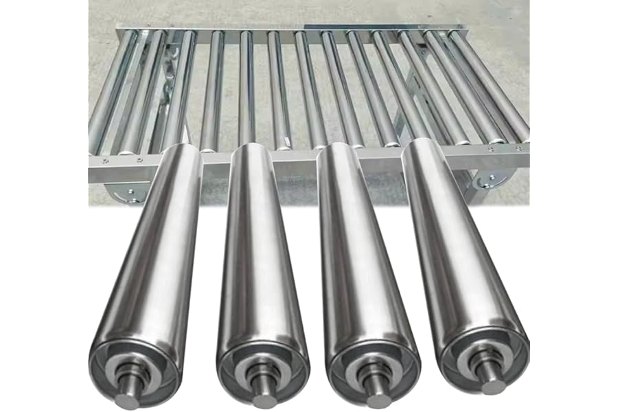 Pack Of 4 Replacement Roller for Conveyor- 2" 2.4" 1.5 1.3 1 In Diameter, Stainless Steel Gravity Transmission Gravity Rollers for Factories, Industrial Galvanized End(Dia 1.5inch/38MM,L 250MM(9.8in))