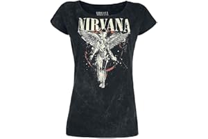 Nirvana Angel Frauen T-Shirt Charcoal Band-Merch, Bands
