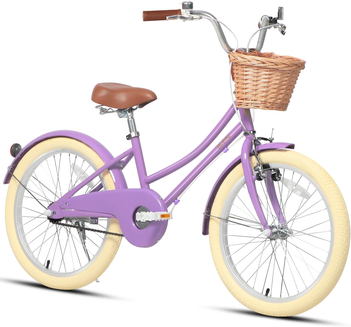 Glerc Bicicleta de niña con Cesta para niños de 3 a 10 años, 12 14 16 20 Pulgadas con Timbre de Cesta y estabilizadores, tamaños