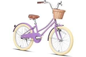 Glerc Bicicletta da ragazza con cestino per bambini da 2 a 12 anni, 12 14 16 20 pollici con campanello e stabilizzatori, colori multipli