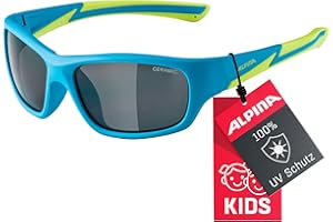 ‎ALPINA ALPINA FLEXXY KIDS - Verspiegelte und Bruchsichere Sonnenbrille Mit 100% UV-Schutz Für Kinder, blue-matt-lime, One Size