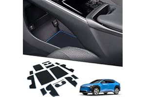 BIXUAN Kompatybilne z Toyota bZ4X (EA10) 2022-2023, Subaru Solterra 2023, maty antypoślizgowe, na konsolę środkową, podłokietniki, maty gumowe, uchwyt na napoje, antypoślizgowe maty do szwów drzwiowych, mata do szczelin w drzwiach, niebieska