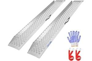 LIEKUMM 2 Pack Motorbike Ramp, 150 x 23 cm Motorcycle Ramp, 600 kg Load Capacity Heavy Duty Car Ramps, Van Loading Ramps for Dirt Bike, Motorcycle, Trailer, ATV, UTV, Garden Tractor, Lawn Mower