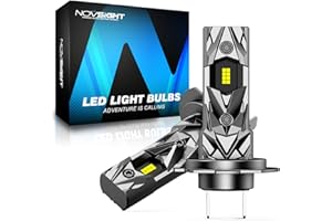 NOVSIGHT H7 Headlight Bulbs - 1:1 Size 20000LM 6500K Cool White Light, Plug and Play H7 LED Headlight Bulb, IP68 Waterproof, Pack of 2