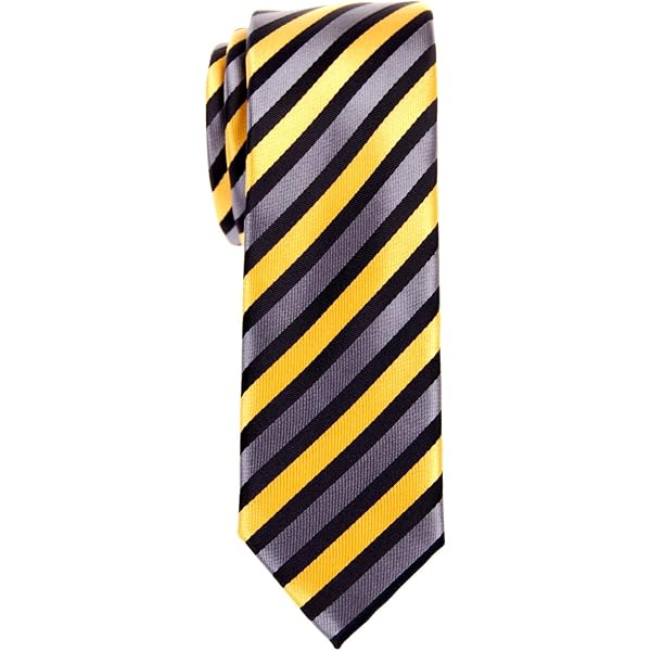 Retreez British Bar Striped Woven Microfiber 2" Skinny Tie - Black At Men's Clothing Store