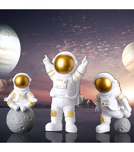 Statue Astronaute Résine – Figurine Spatiale Design 15,5 Cm, Déco Enfant & Bureau Moderne