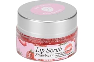 YINHING Lip Scrub,Strawberry Lip Exfoliator Natural Gentle Lip Care Products,Lip Scrub Cream for Dry and Cracked Lips Brightening Dark Lips