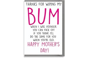 CHEEKY CHOPS Mother's Day Greetings Card Funny Cheeky Rude Mum Mummy Stepmother M13 Wiping My Bum