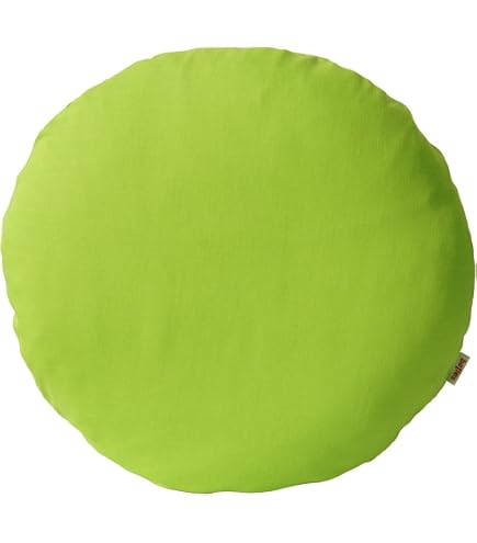 Housse De Coussin Ronde Beties Wunschton 50 Cm - Coton Doux Uni Orange Argousier