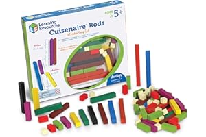 Learning Resources Regletas de Cuisenaire de Madera, Ages 4+, Set de Iniciación con 74 Piezas y Guía, Desarrollo del Pensamiento Matemático en Grupo, Suma, Fracciones, Patrones y Más