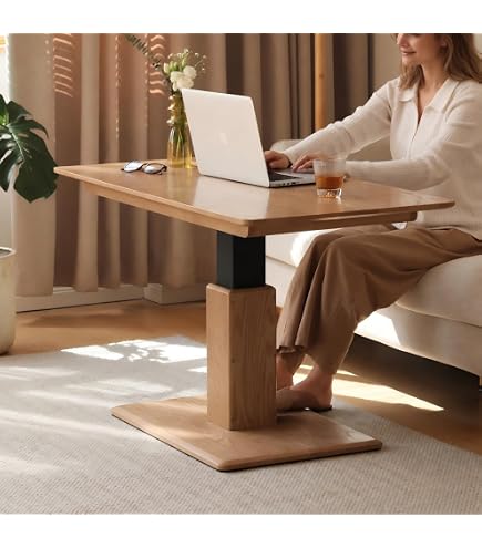 VETRO Rechteckig klappbarer Glastisch höhenverstellbar- Multifunktionstisch Wohnzimmer- Höhenverstellbarer Couchtisch verwandelt sich in Esstisch- funktionscouchtisch tische transformer (Cappuccino) Küche, Haushalt & Wohnen