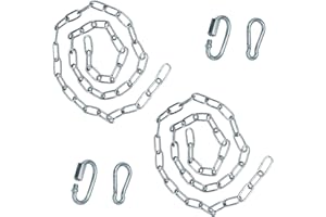LWLWA Stahlkette Edelstahl 304 2 Stück, Metallkette 1M, Hundekette mit Karabiner, Hohe Härte und Starke Zähigkeit, für Autoreifen Schaukeln Topfpflanzen Haustiere