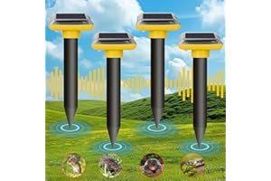 HENESE Répulsif à Taupes Solaire,Anti-Taupe Solaire Vibration et Ultrasons,Dissuasion de Taupes pour Jardin Pelouse,Résistant aux intempéries pour Taupe, Serpent, Campagnol, Gopher et Autres Animaux