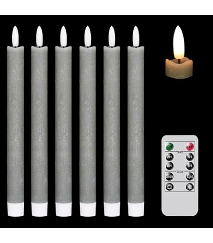 AiiBowy Led-kaarsen, set van 6, vlamloze kaarsen, 24 uur timerfunctie