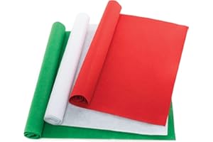 Baker Ross FE821 Rouleaux de Feutre Enfant de Noël - Lot de 3, Tissu à Décorer, Tissus Feutrine pour Couture, Loisirs Creatifs Feutrine