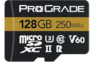 Carte microSD V60 (128 Go) – Testé pour Les appareils à Carte SD Pleine Taille | Jusqu'à 250 Mo/s en Lecture, 130 Mo/s en écriture de ProGrade Digital