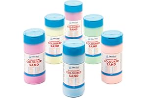 Baker Ross- Arena Fluorescente de 350 g (Pack de 6)- colores variados para Manualidades infantiles con Arena y efectos de Pintura Texturizada