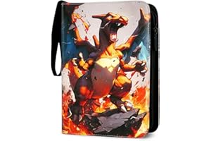 THEASSLI Sammelkarten Album für Pokemon Karten,Sammelalbum für Karten, 50 Seiten 400 Karten Kapazität, PU Tragbar Wasserdicht Karten Halter Heft Ordner Buch