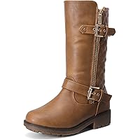 Dream Apparel Women's Knee High Combat Boots, PU Leather, Side Zipper, Chunky Heel - View #8