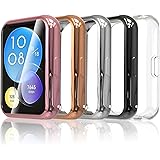 Simpeak 5 Pezzi Cover Compatibile con Huawei Watch Fit 2, Custodia Caso in Gel Silicone Morbida TPU con Pellicola Protettiva 