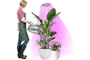 IDEALIFE Pflanzenlampe LED, Vollspektrum Pflanzenlicht für Zimmerpflanzen, Höhenverstellbares LED- Pflanzenwachstumslampe mit Zeitschaltuhr 3/9/12 Std für Große Kleine Pflanzen,3 Lichter Modi und 10 Helligkeit