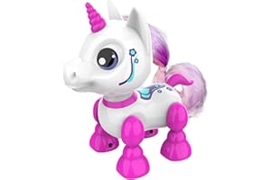 Silverlit YCOO 88525 ROBO HEADZ UP Einhorn by, Einhorn Roboter, Ton- und Lichteffekte, Roboter für Kinder, multidirektionale Steuerung,13 cm, pink und weiß, ab 3 Jahren
