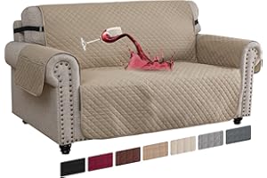 CYCMACO Funda Sofa 2 Plazas, Funda Impermeable Sofa, Cubre Sofa Verano con Reposabrazos, Fundas De Sofa Ajustables, Fundas para Sofa Antipelos, Funda Sofa Gatos, Caqui