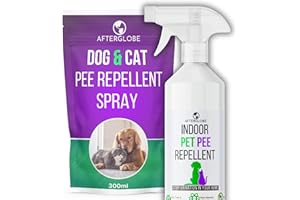 Dog and Cat Urine Repellent Spray – Safely Train Your Pet to Not Pee or Mark in your Home – Natural Puppy Toilet Training Spray and Indoor Dog Pee Repellent 300ml Afterglobe
