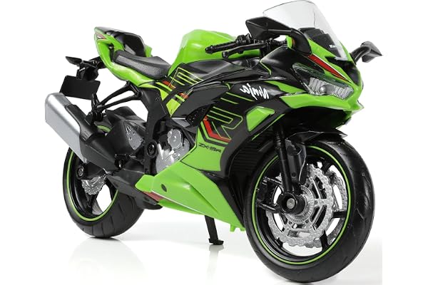 Risopen 1:12 Modèle de Moto Jouet Compatible pour Ninja zx-6r en métal moulé avec modèle de Moto en Plastique sans Assemblage requis Mini Cadeau de Fini pour Adulte (Vert)