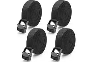 Cozary 4 Pezzi Cinghie di Fissaggio 3M, Cinghie a Cricchetto con Fibbia da 20MM, Sicura del Carico Resistenza Fino a 250KG, Cinghia di Ancoraggio con Chiusura per Moto Truck