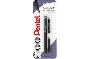 Pentel XGFKP/FP10-A Brush Pen con due ricariche, inchiostro nero